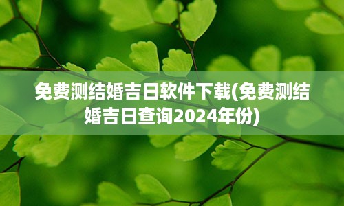 免费测结婚吉日软件下载(免费测结婚吉日查询2024年份)