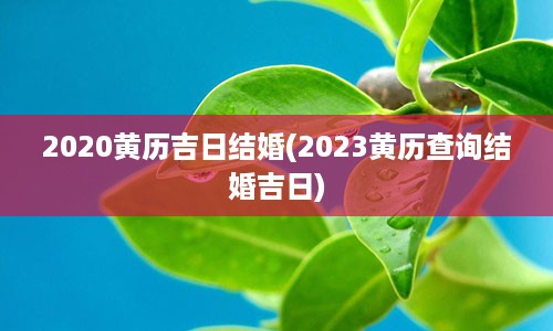 2020黄历吉日结婚(2023黄历查询结婚吉日)