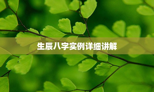 生辰八字实例详细讲解