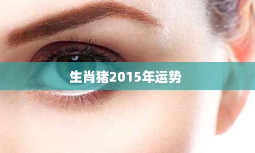 生肖猪2015年运势 