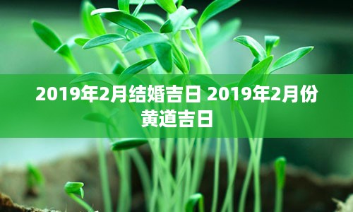 2019年2月结婚吉日 2019年2月份黄道吉日