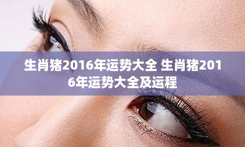 生肖猪2016年运势大全 生肖猪2016年运势大全及运程