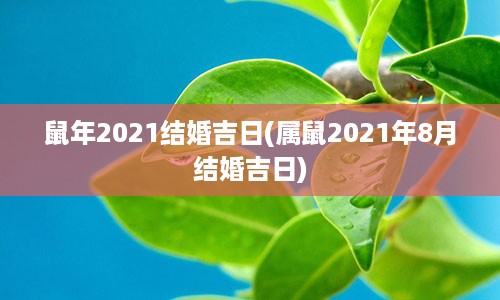 鼠年2021结婚吉日(属鼠2021年8月结婚吉日)