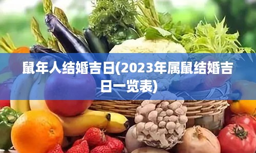 鼠年人结婚吉日(2023年属鼠结婚吉日一览表)