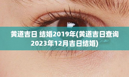 黄道吉日 结婚2019年(黄道吉日查询2023年12月吉日结婚)