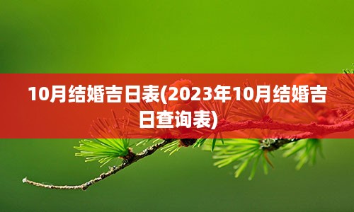 10月结婚吉日表(2023年10月结婚吉日查询表)