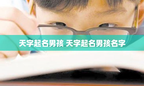 天字起名男孩 天字起名男孩名字