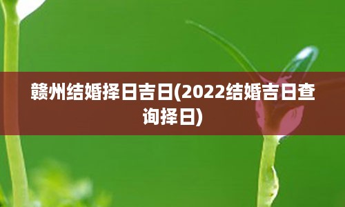 赣州结婚择日吉日(2022结婚吉日查询择日)