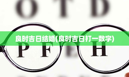 良时吉日结婚(良时吉日打一数字)