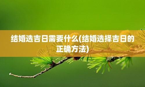 结婚选吉日需要什么(结婚选择吉日的正确方法)