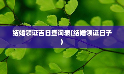 结婚领证吉日查询表(结婚领证日子)