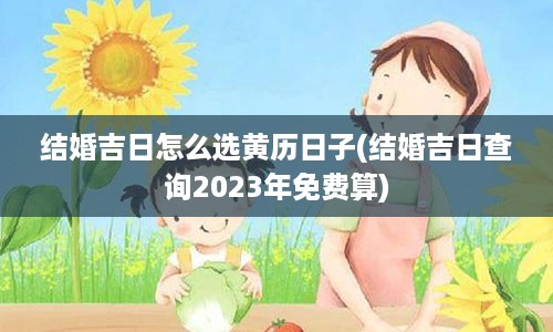 结婚吉日怎么选黄历日子(结婚吉日查询2023年免费算)