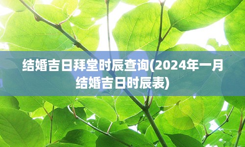 结婚吉日拜堂时辰查询(2024年一月结婚吉日时辰表)