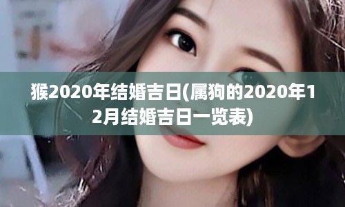 猴2020年结婚吉日(属狗的2020年12月结婚吉日一览表)