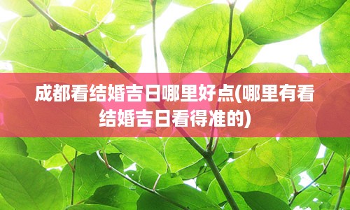 成都看结婚吉日哪里好点(哪里有看结婚吉日看得准的)