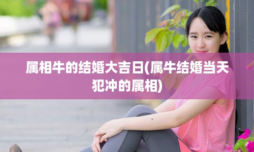 属相牛的结婚大吉日(属牛结婚当天犯冲的属相)