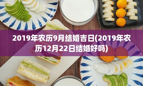 2019年农历9月结婚吉日(2019年农历12月22日结婚好吗)