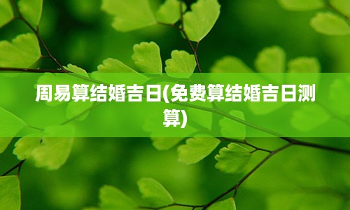 周易算结婚吉日(免费算结婚吉日测算)